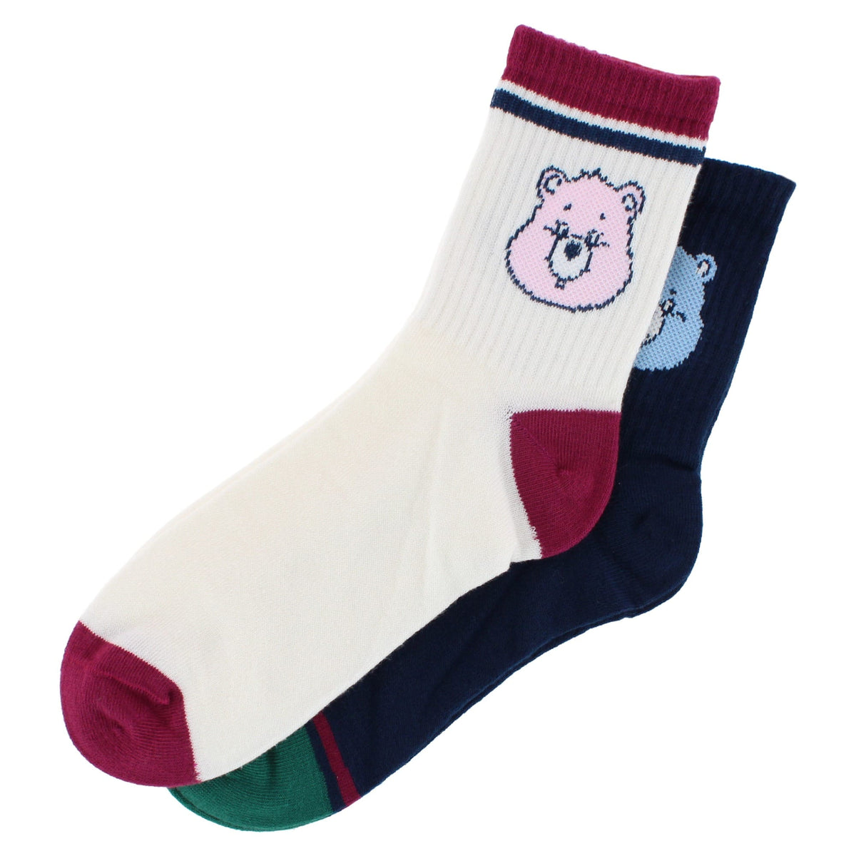 U.P.D., INC Women's Care Bear Mid Crew Socks (2 Pack) - Multiple