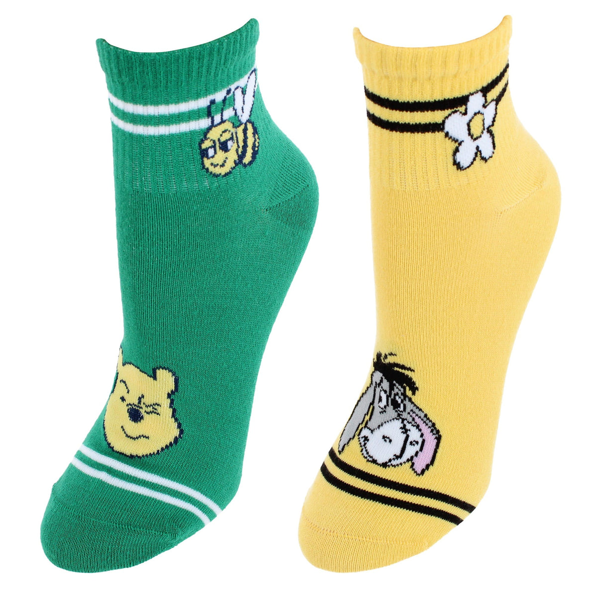 U.P.D., INC Women's Winnie the Pooh Mid Crew Socks (2 Pack) - Women's Winnie the Pooh Mid Crew Socks (2 Pack)