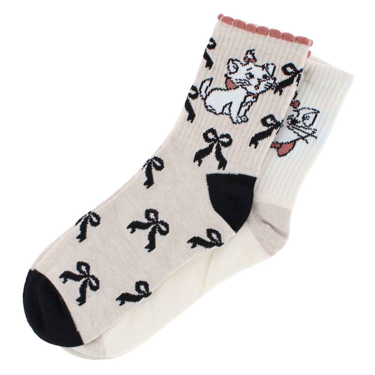 U.P.D., INC Women's Aristocats Marie Mid Crew Socks (2 Pack) - Multiple
