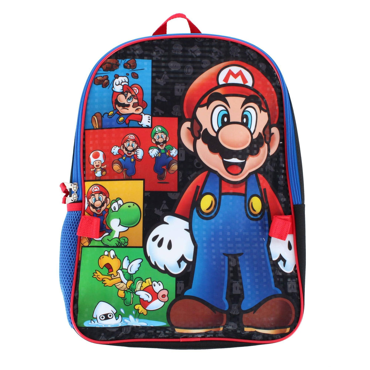 U.P.D., INC Boy's Super Mario & Friends 16 Inch Backpack and Lunchbox Set - Blue/Black