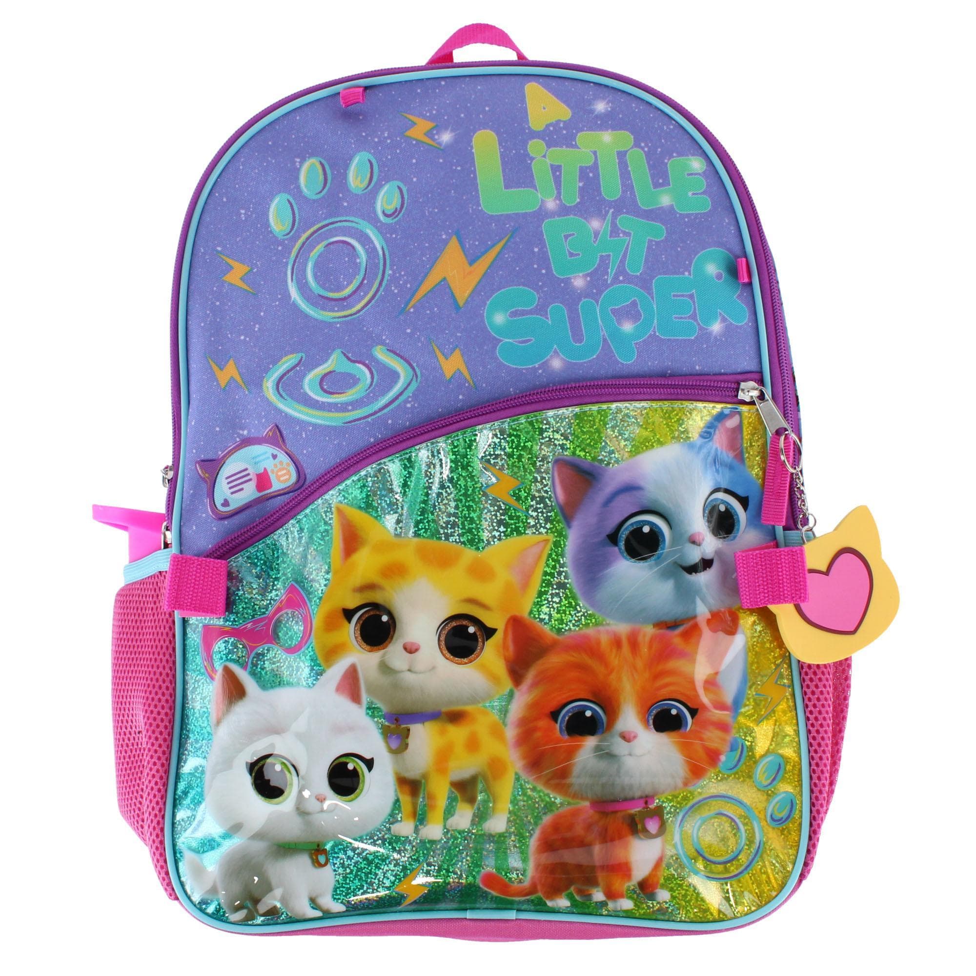 U.P.D., INC Girl's SuperKitties 16 Inch 5pc Backpack - Multicolor