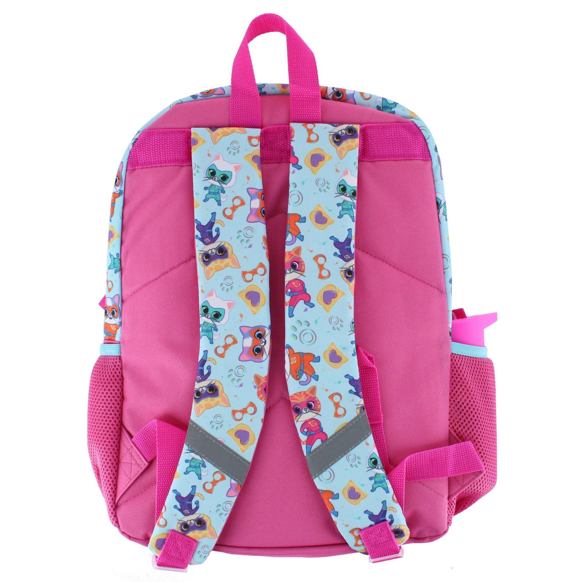 U.P.D., INC Girl's SuperKitties 16 Inch 5pc Backpack - Multicolor