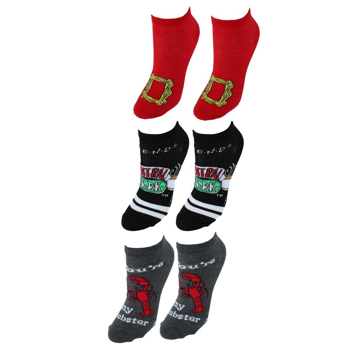 CTM® Women's Friends Themed Low Rise Socks (3 Pack) - Multiple