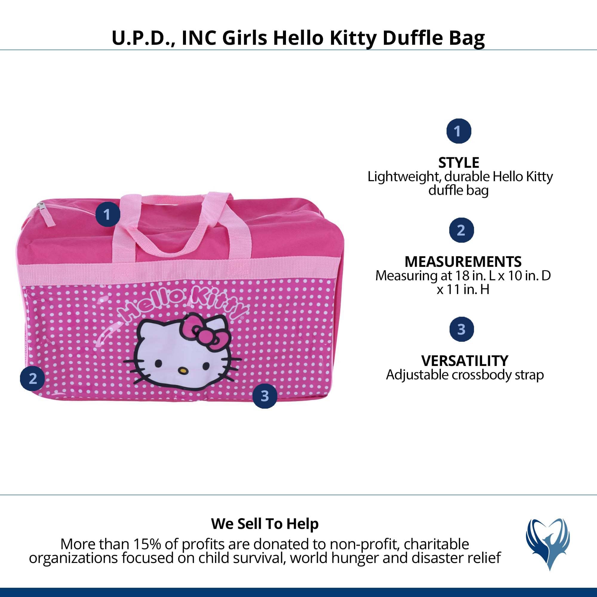 U.P.D., INC Girls Hello Kitty Duffle Bag - Pink