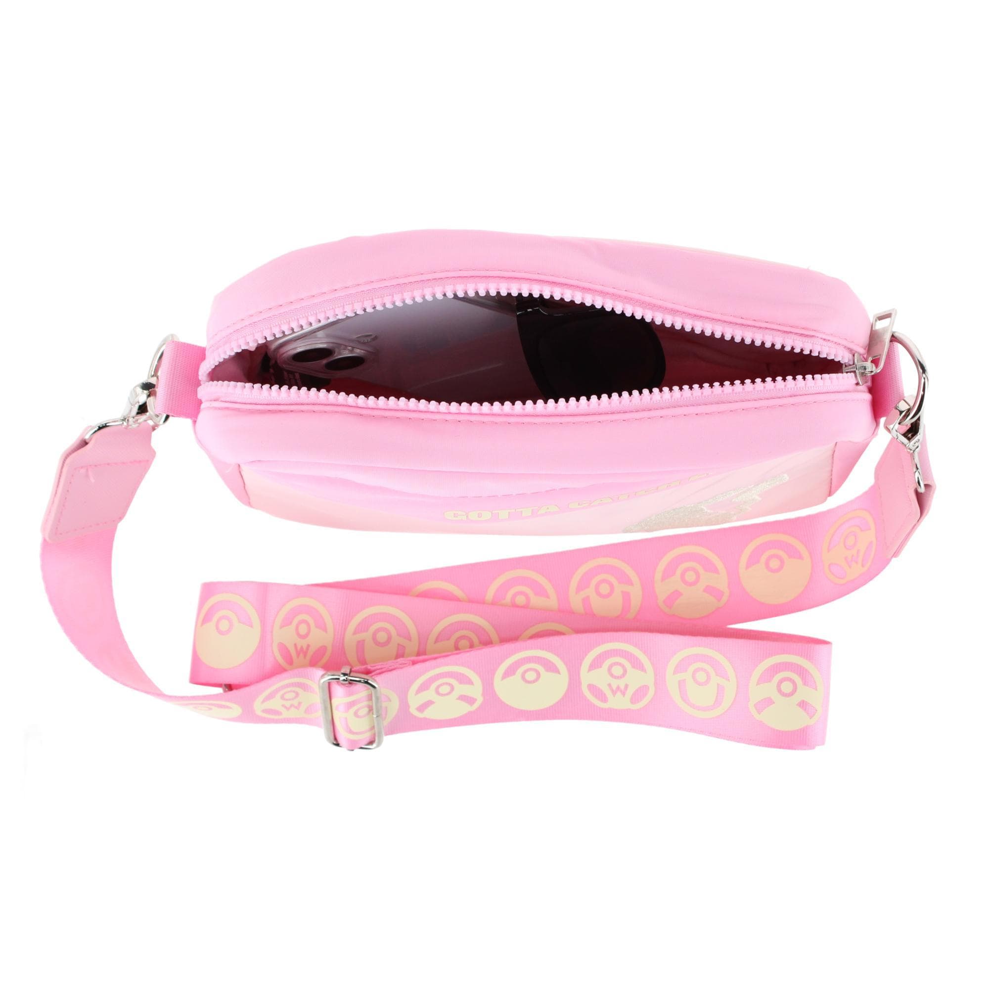 CTM® Young Adult Pink Pikachu Crossbody Adjustable Belt Bag - Pink