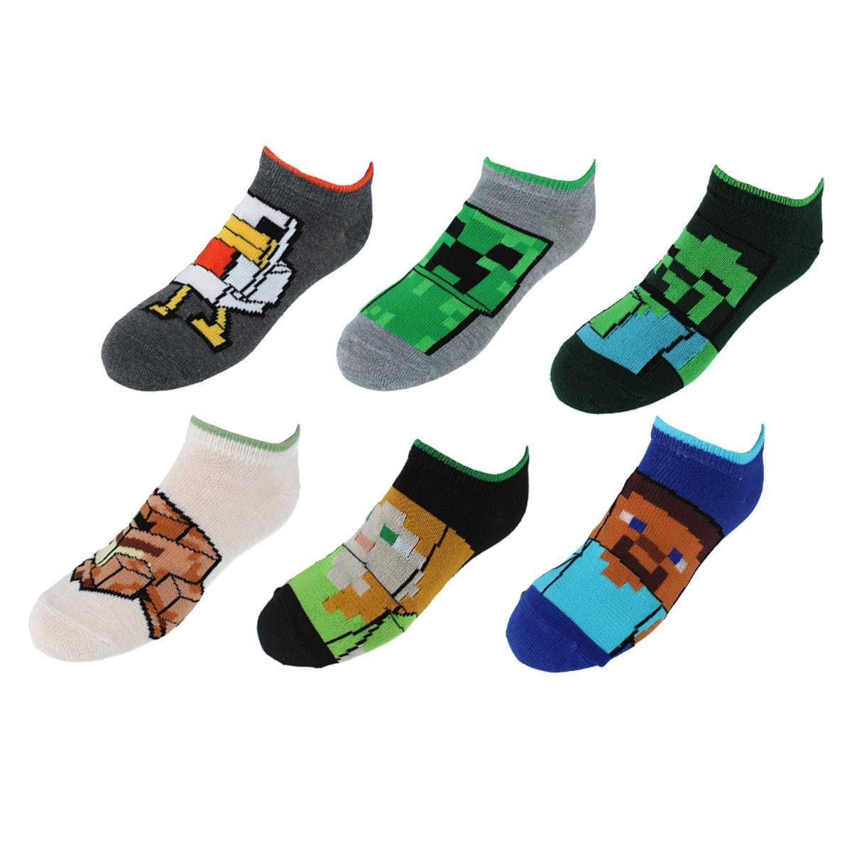 CTM® Kid's Minecraft Mix It Up Graphics Novelty Socks (6 Pack) - Kid's Minecraft Mix It Up Graphics Novelty Socks (6 Pack)