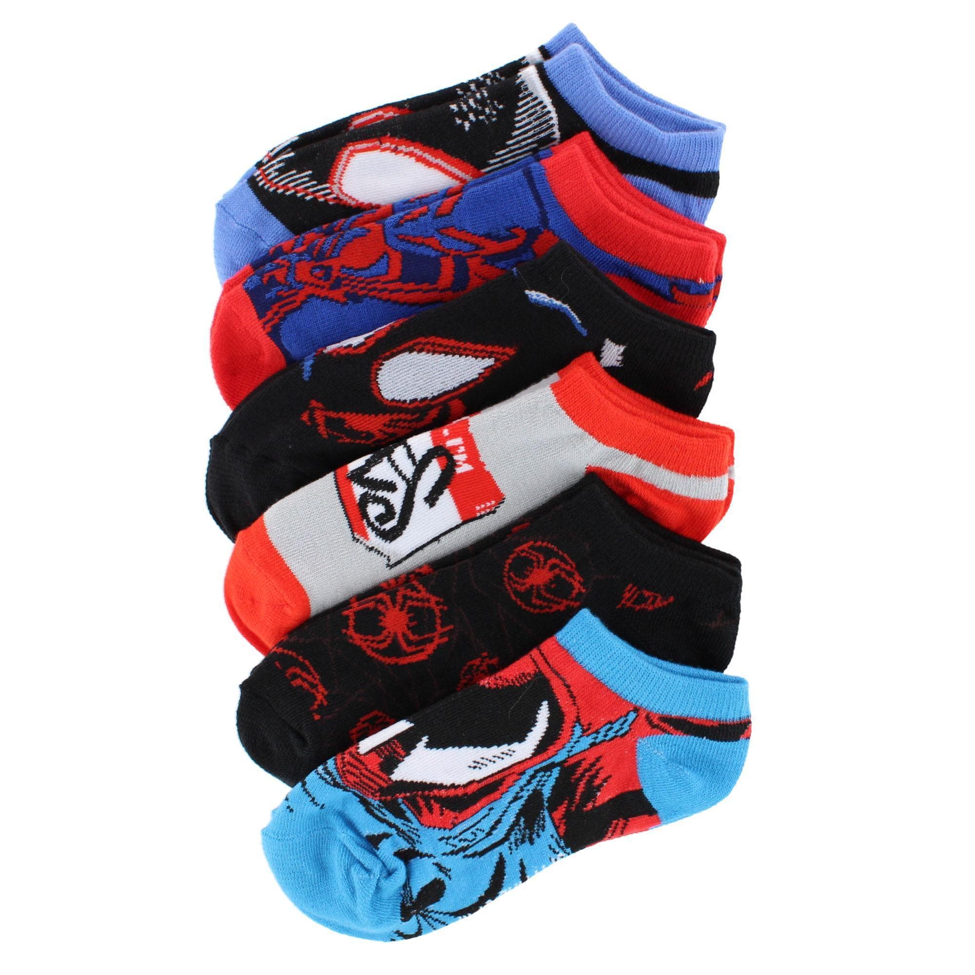 U.P.D., INC Boy's Spider-Man Across The Spiderverse No Show Socks (6 Pack) - Multiple