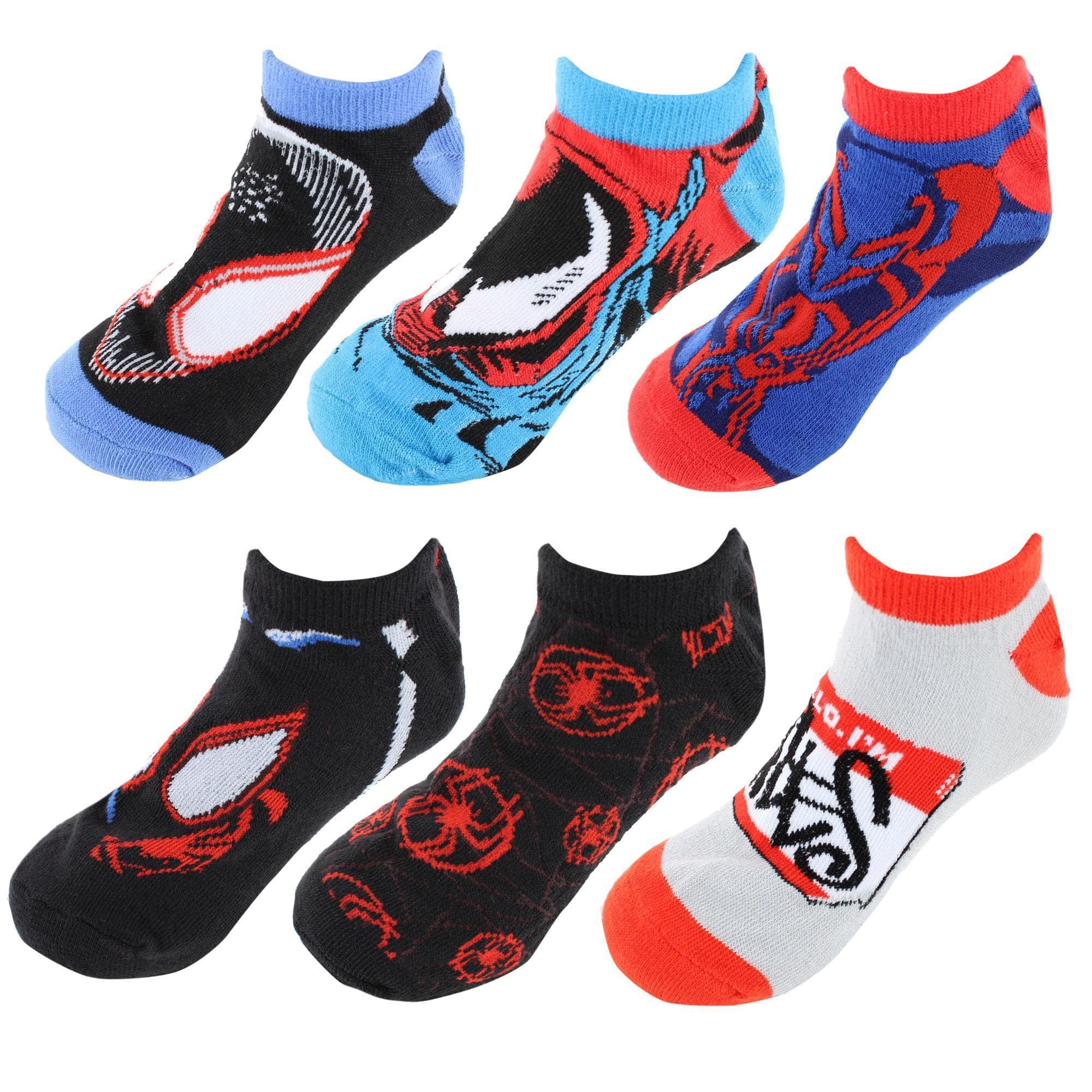 U.P.D., INC Boy's Spider-Man Across The Spiderverse No Show Socks (6 Pack) - Boy's Spider-Man Across The Spiderverse No Show Socks (6 Pack)