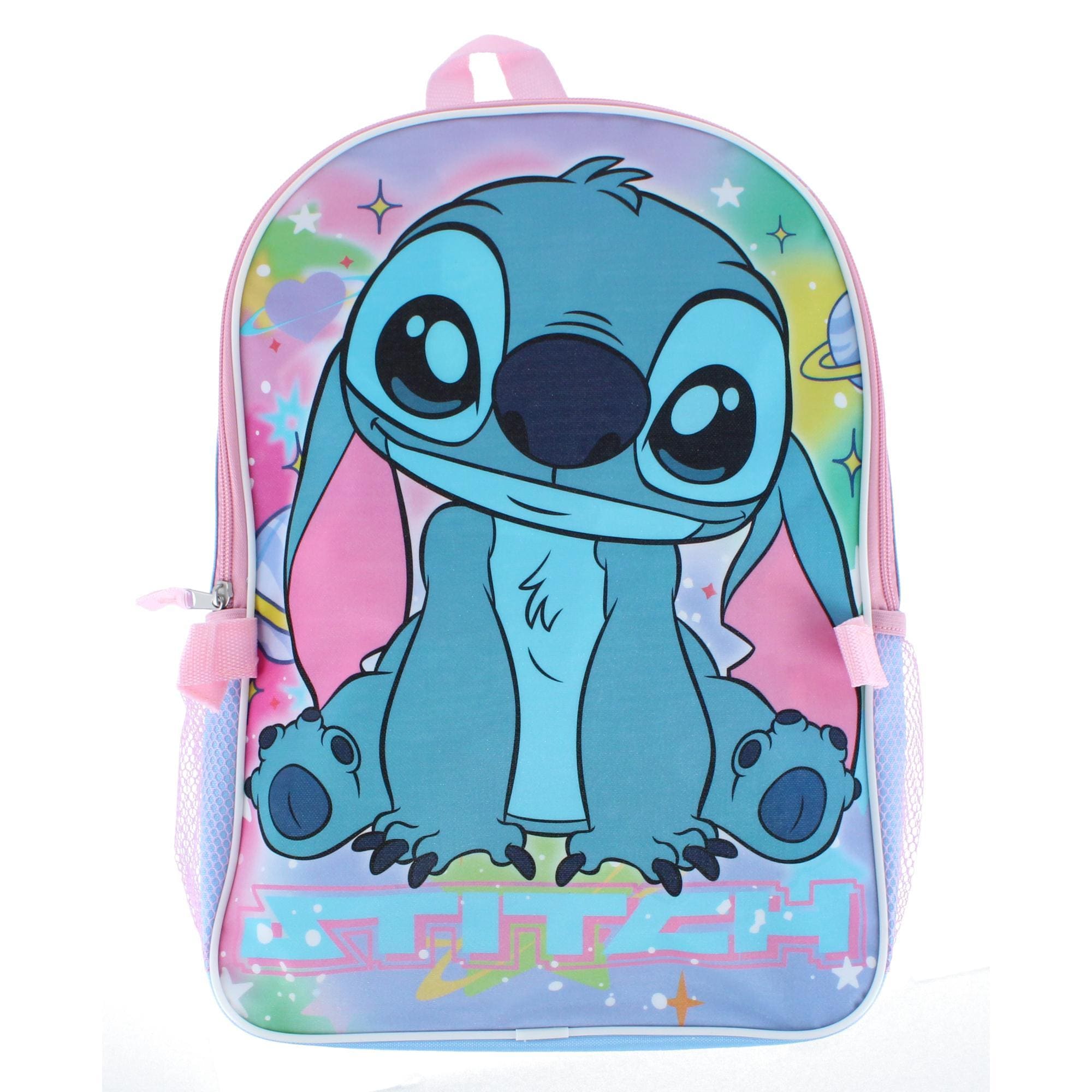 U.P.D., INC Girl's 16 inch Stitch and Angela Backpack and Lunchbox Set - Pink