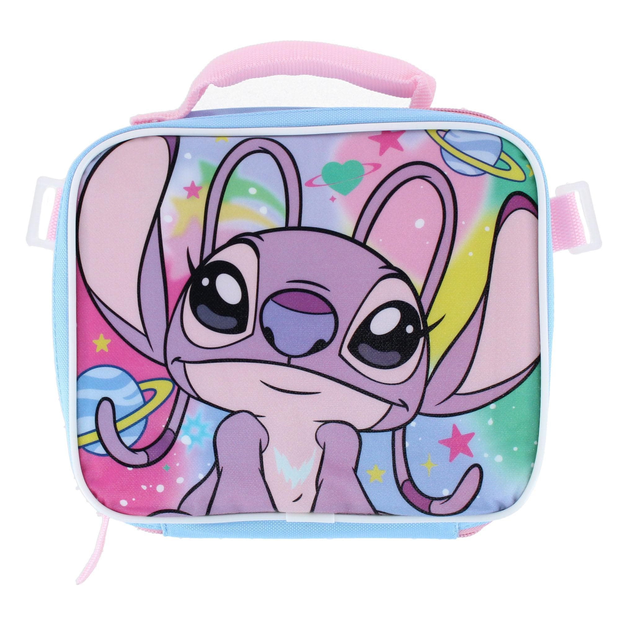 U.P.D., INC Girl's 16 inch Stitch and Angela Backpack and Lunchbox Set - Pink