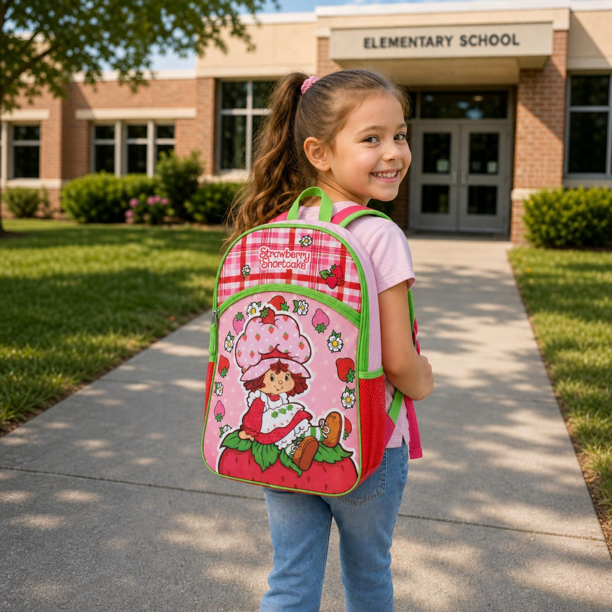 U.P.D., INC Girls Strawberry Shortcake 16 Inch Backpack - Pink