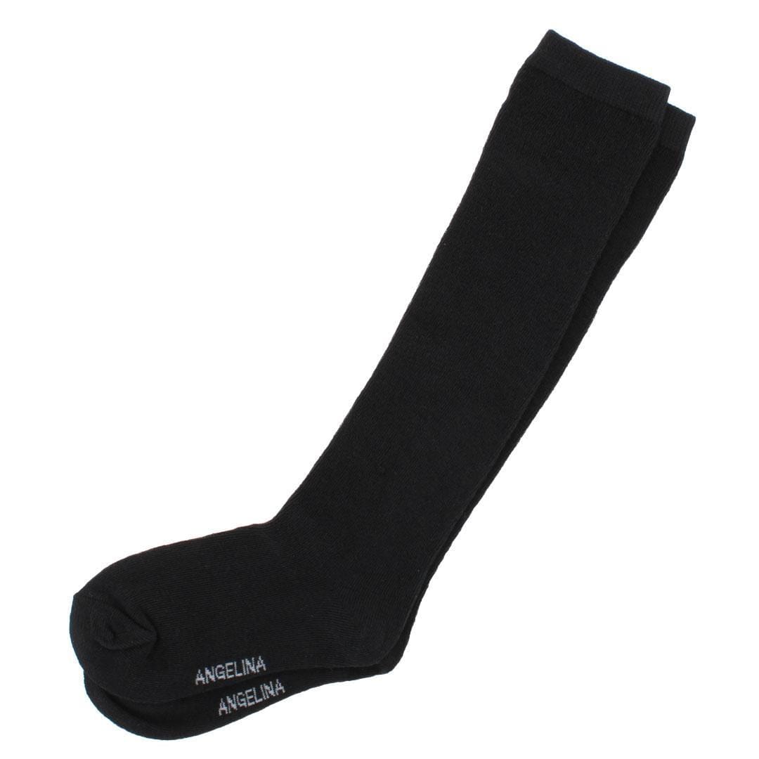 CTM® Girl's Solid Colored Soft Uniform Knee High Socks (1 Pair) - Black
