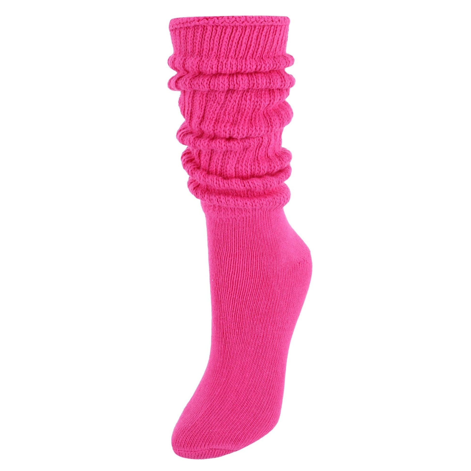 CTM® Women's Super Soft Heavy Slouch Socks (1 Pair) - Hot Pink