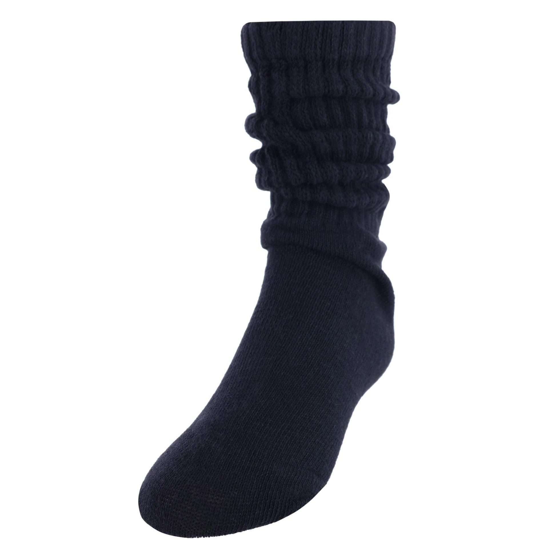 CTM® Girl's Super Soft Slouch Socks (1 Pair) - Black