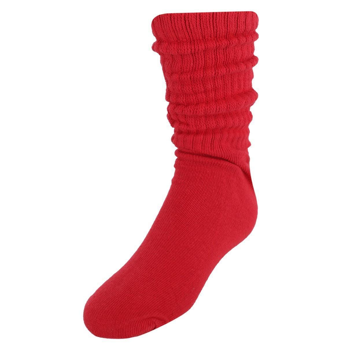 CTM® Girl's Super Soft Slouch Socks (1 Pair) - Red