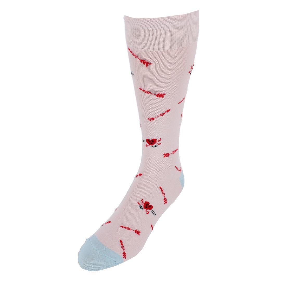 CTM® Men's Running From Cupid's Arrow Cotton Blend Crew Sock (1 Pair) - Men's Running From Cupid's Arrow Cotton Blend Crew Sock (1 Pair)