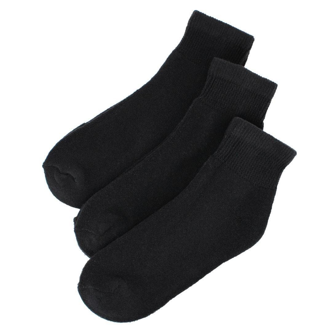 CTM® Men's Diabetic Cushioned Ankle Socks (3 Pairs) - Black