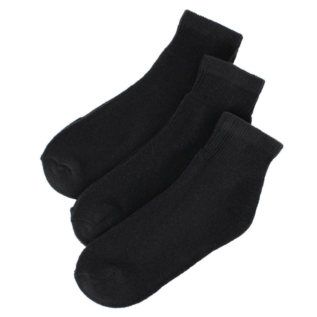 CTM® Women's Diabetic Cushioned Ankle Socks (3 Pairs) - Black