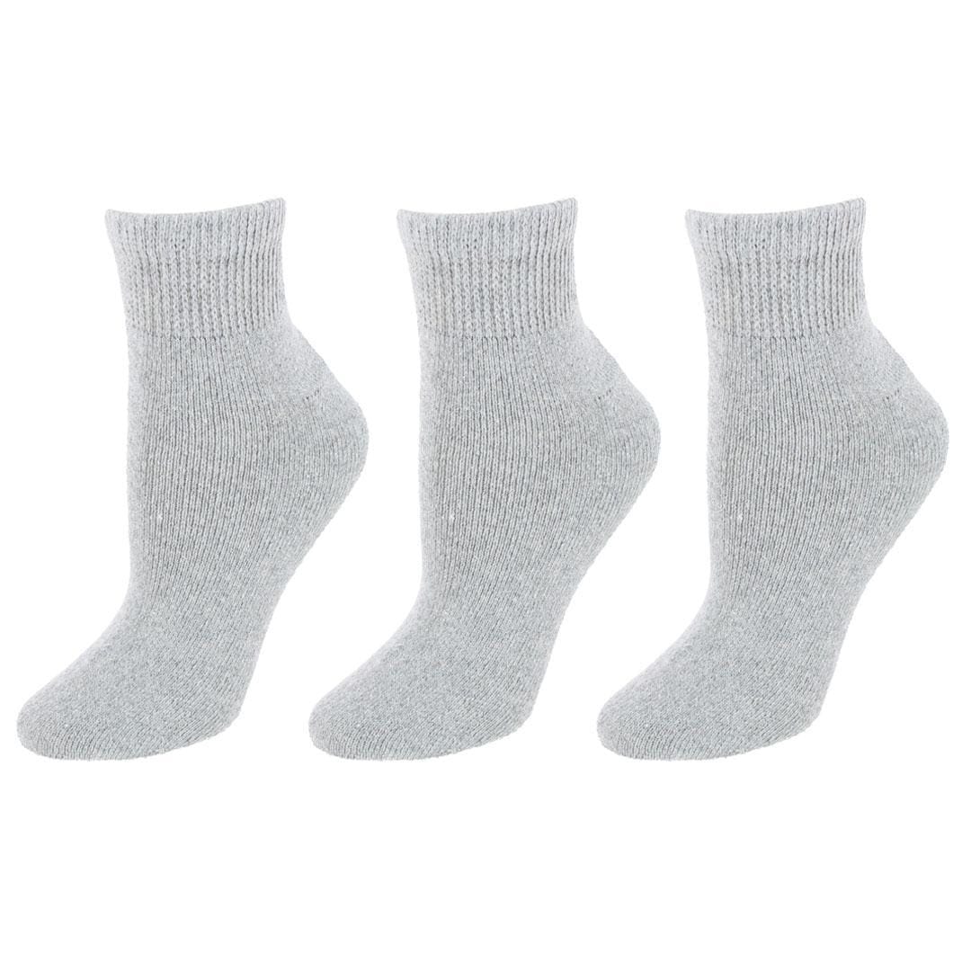 CTM® Women's Diabetic Cushioned Ankle Socks (3 Pairs) - Gray