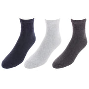 Men's Assorted Colors Diabetic Ankle Socks (3 Pairs)