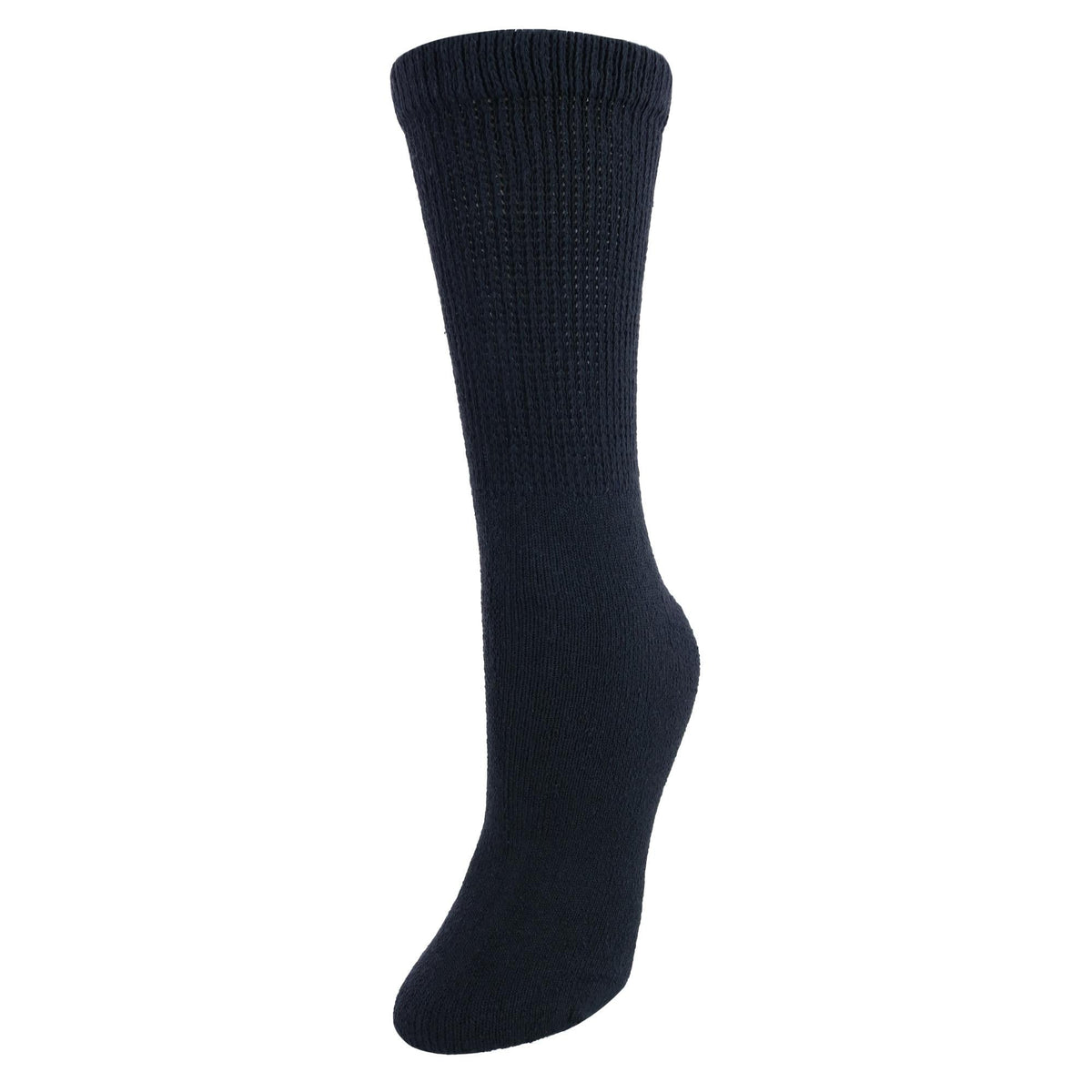 CTM® Women's Cushioned Diabetic Crew Socks (3 Pair Pack) - Black