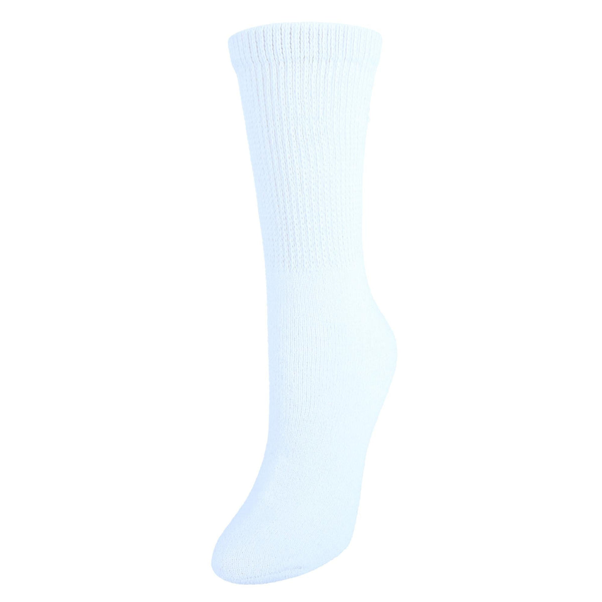 CTM® Women's Cushioned Diabetic Crew Socks (3 Pair Pack) - White