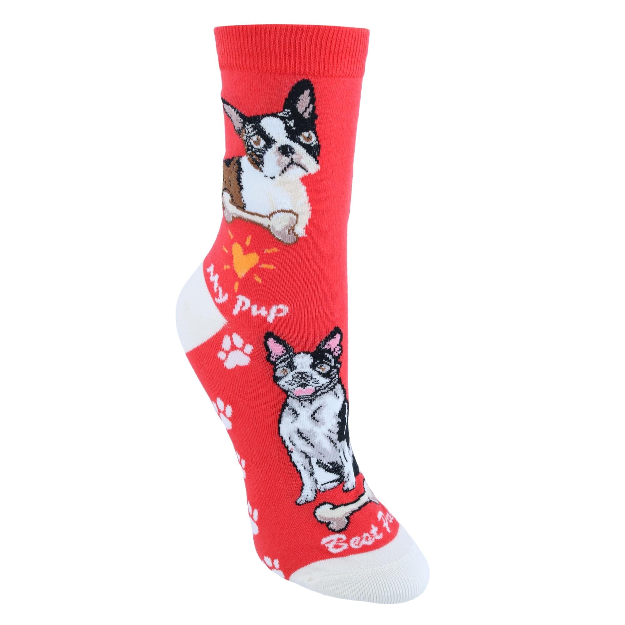 CTM® Women's My Pup Crew Novelty Socks