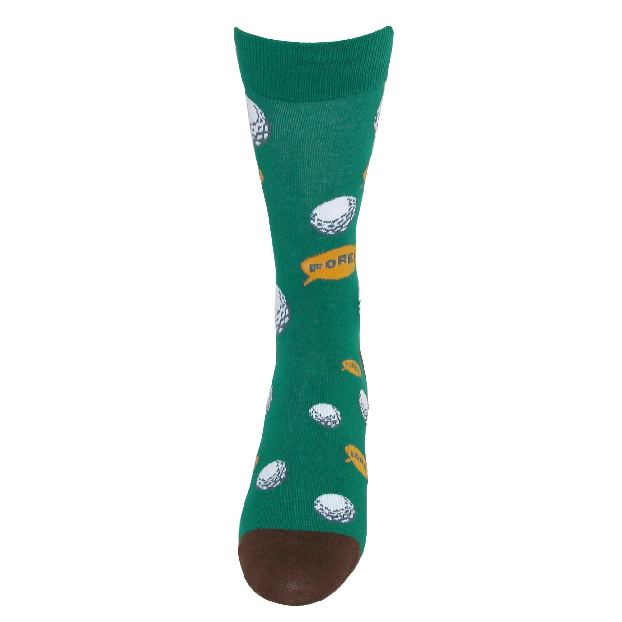 Fine Fit Men's Golf Theme Dress Socks - Green