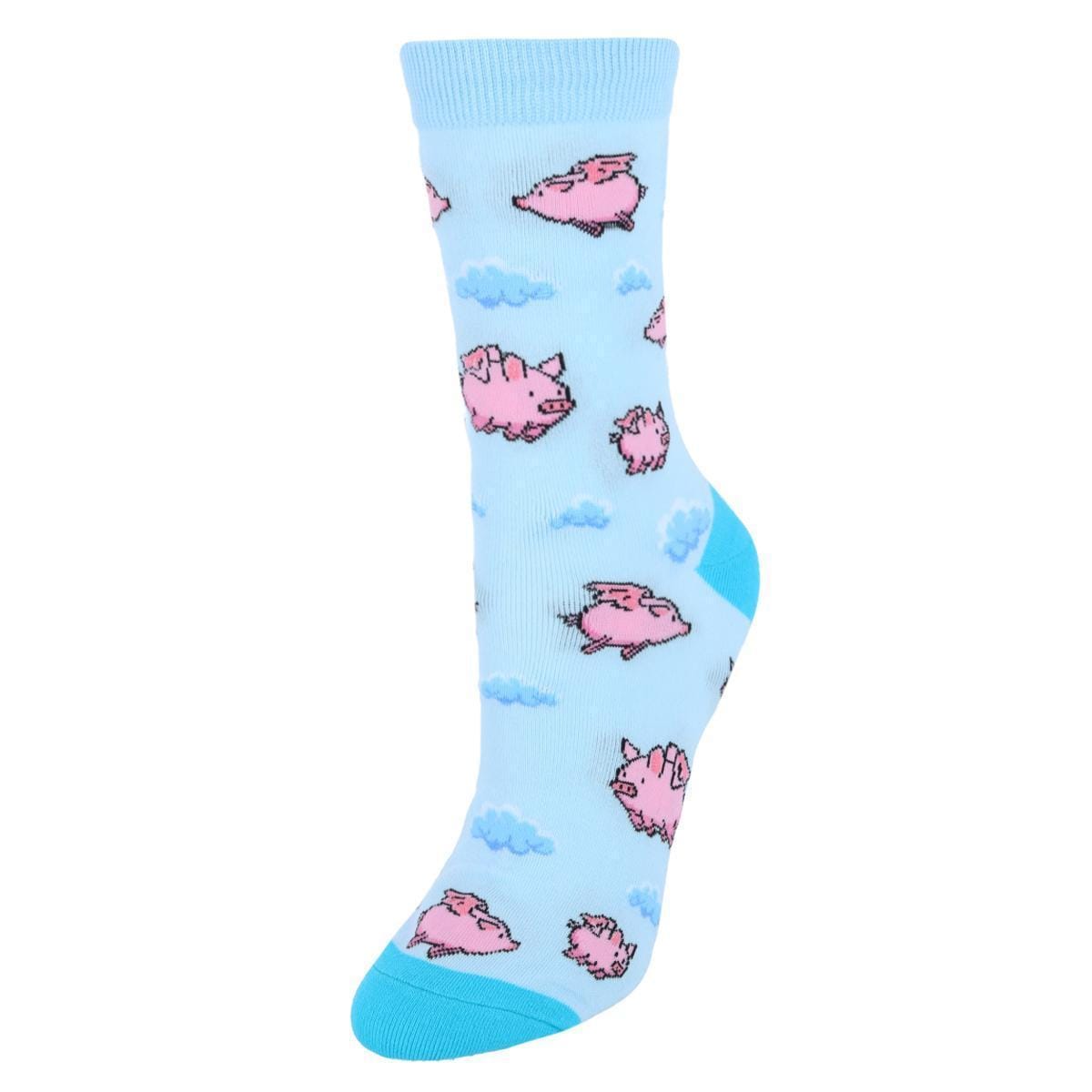 CTM® Women's Fun and Cute Novelty Animal Socks (1 Pair) - Flying Pigs