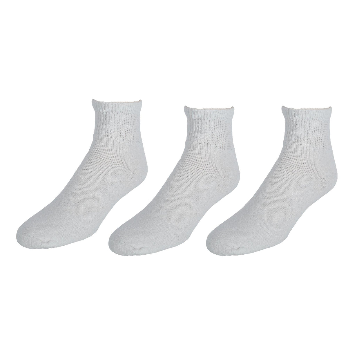 CTM® Men's Loose Fit Diabetic Ankle Socks (3 Pair Pack) - White