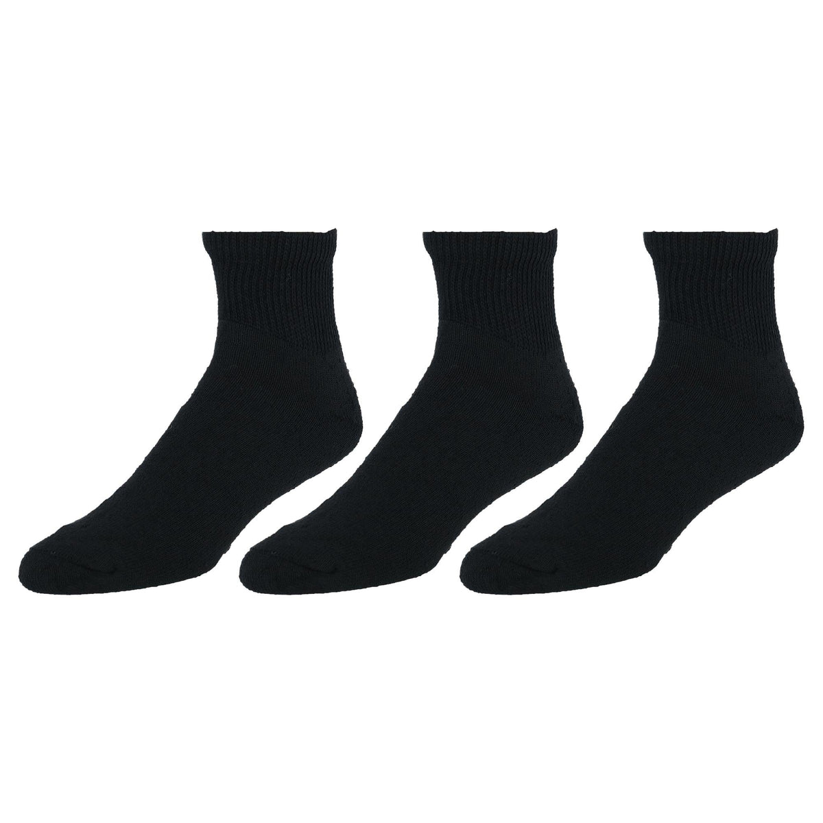 CTM® Men's Big and Tall Ankle Socks (3 Pair Pack) - Black