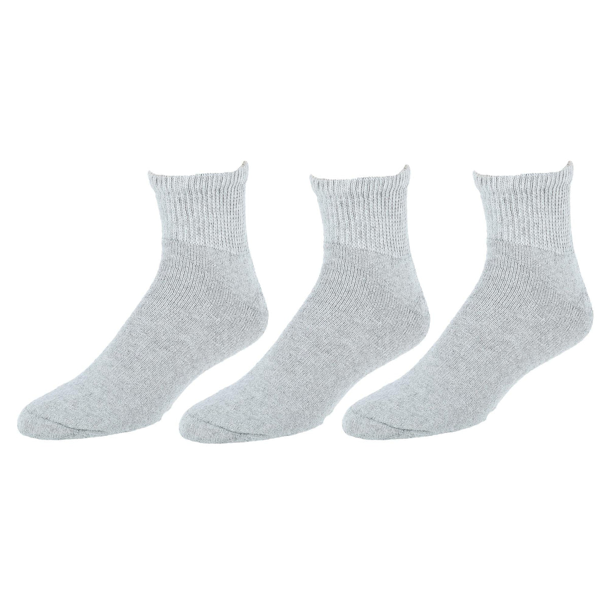CTM® Men's Big and Tall Ankle Socks (3 Pair Pack) - Grey