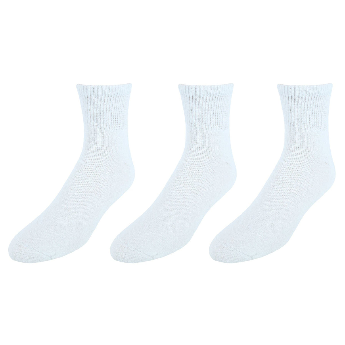 CTM® Men's Big and Tall Ankle Socks (3 Pair Pack) - White