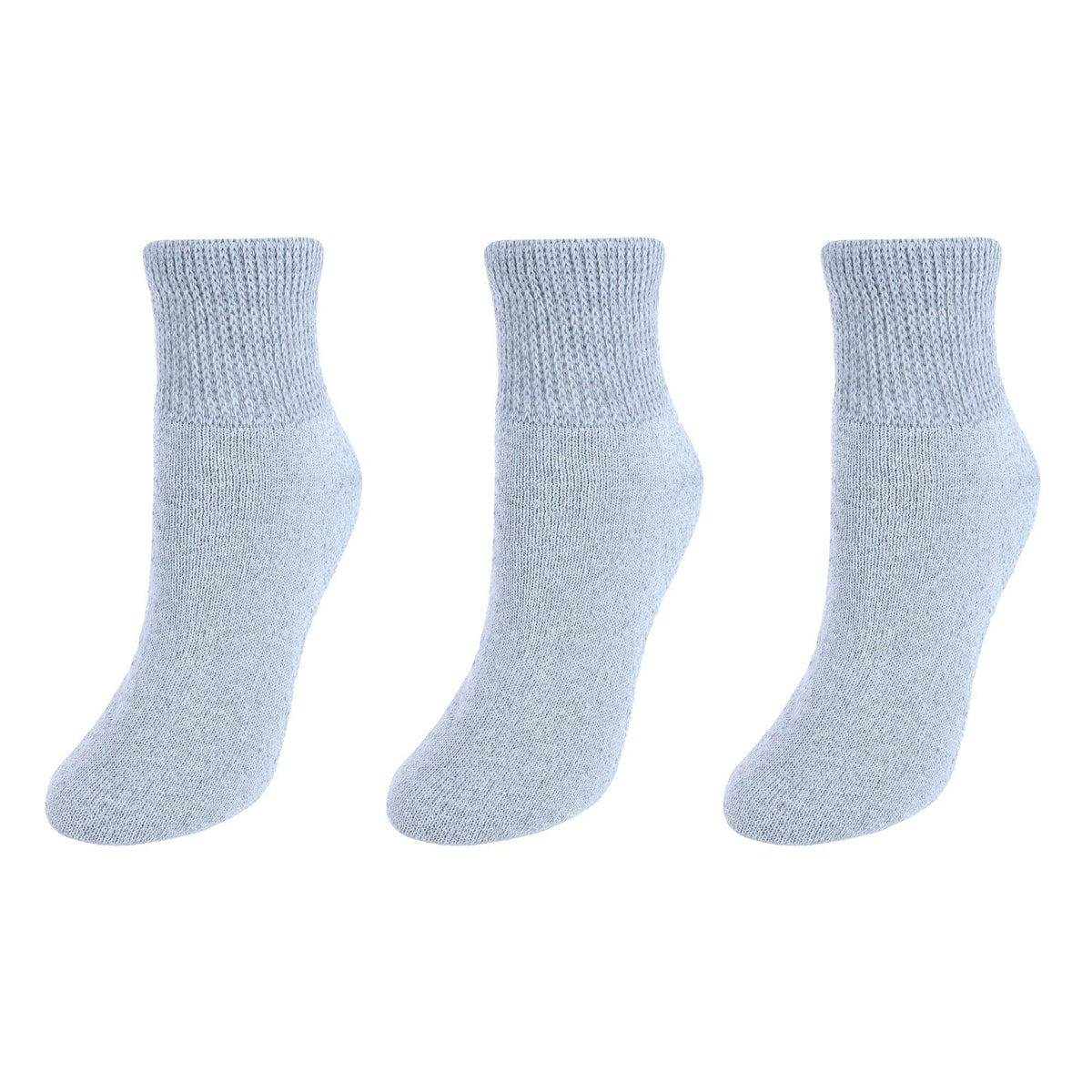 CTM® Women's Diabetic Ankle Socks (3 Pair Pack) - Grey