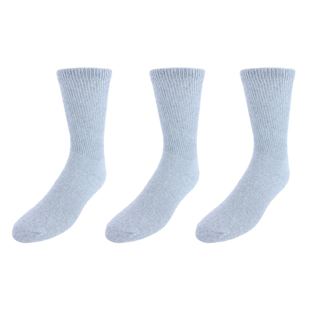 CTM® Men's Diabetic Non Binding Crew Socks (3 Pairs) - Grey