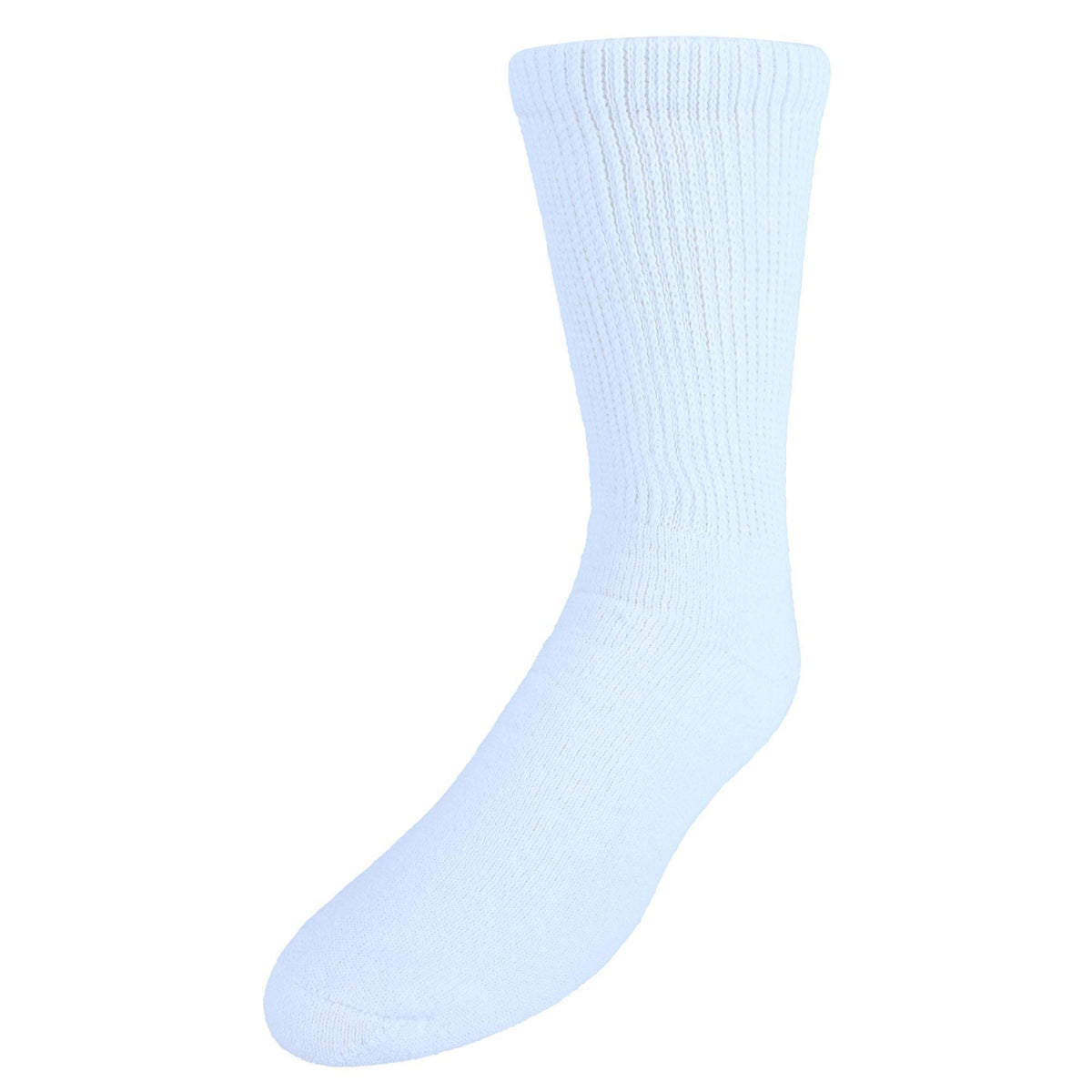 CTM® Men's Diabetic Non Binding Crew Socks (3 Pairs) - White