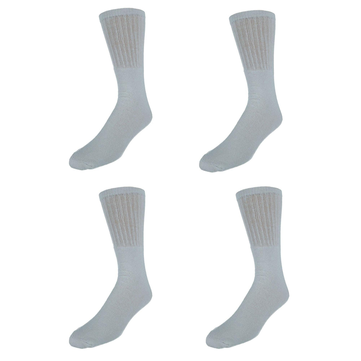 CTM® Men's Tube Cotton Blend Casual Socks 4 Pair Value Pack - White