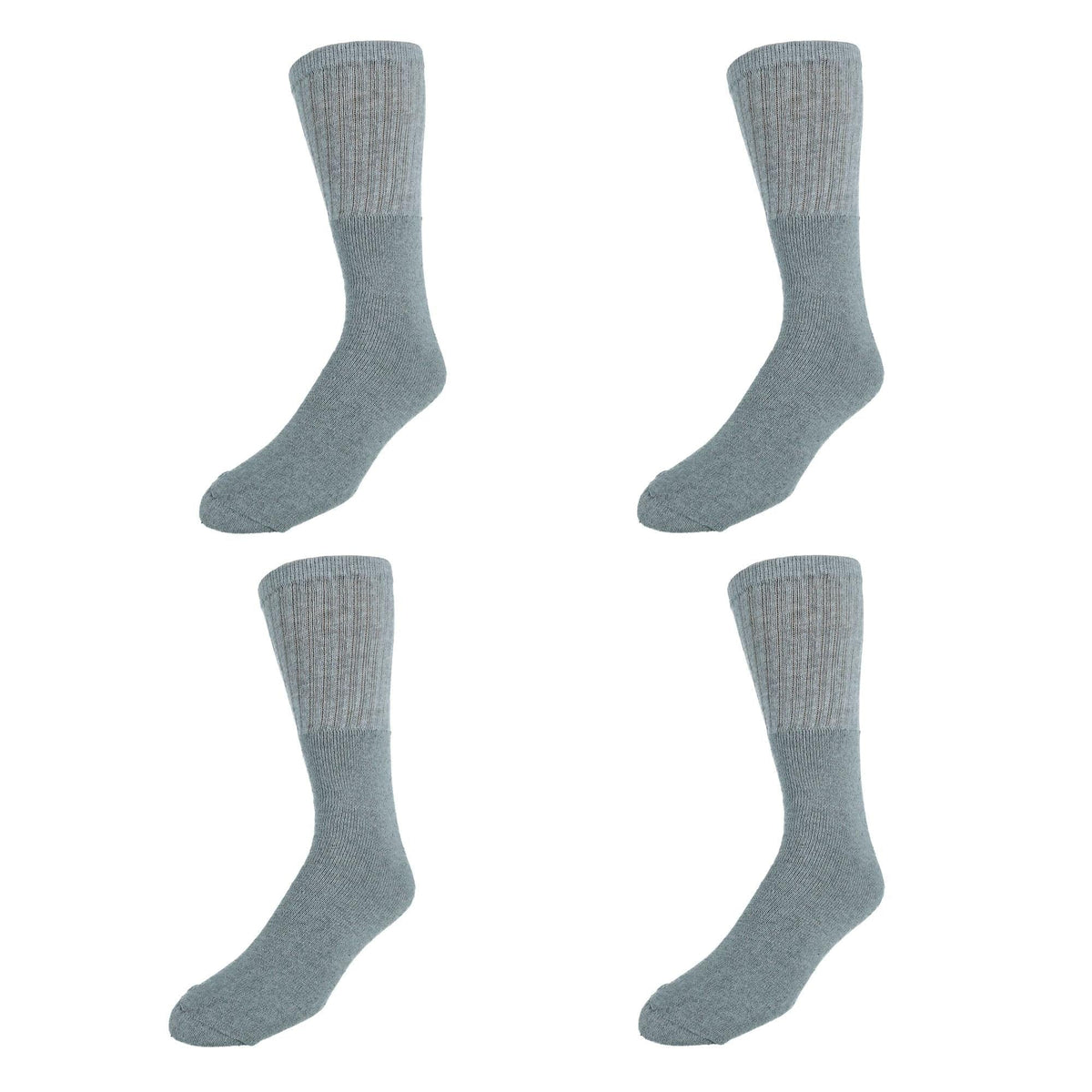 CTM® Men's Big and Tall Cotton Blend Casual Tube Socks 4 Pair Value Pack - Grey