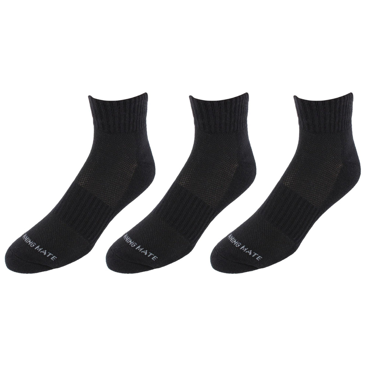 CTM® Men's Cotton Arch Support Ankle Sock (Pack of 3) - Black