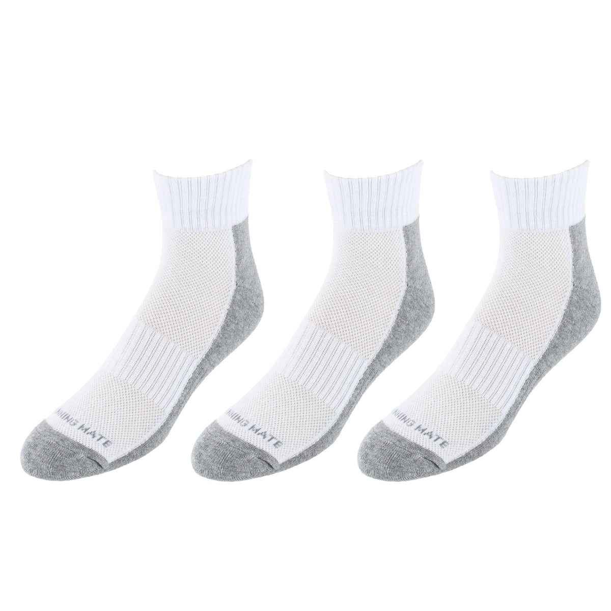 CTM® Men's Cotton Arch Support Ankle Sock (Pack of 3) - White Gray