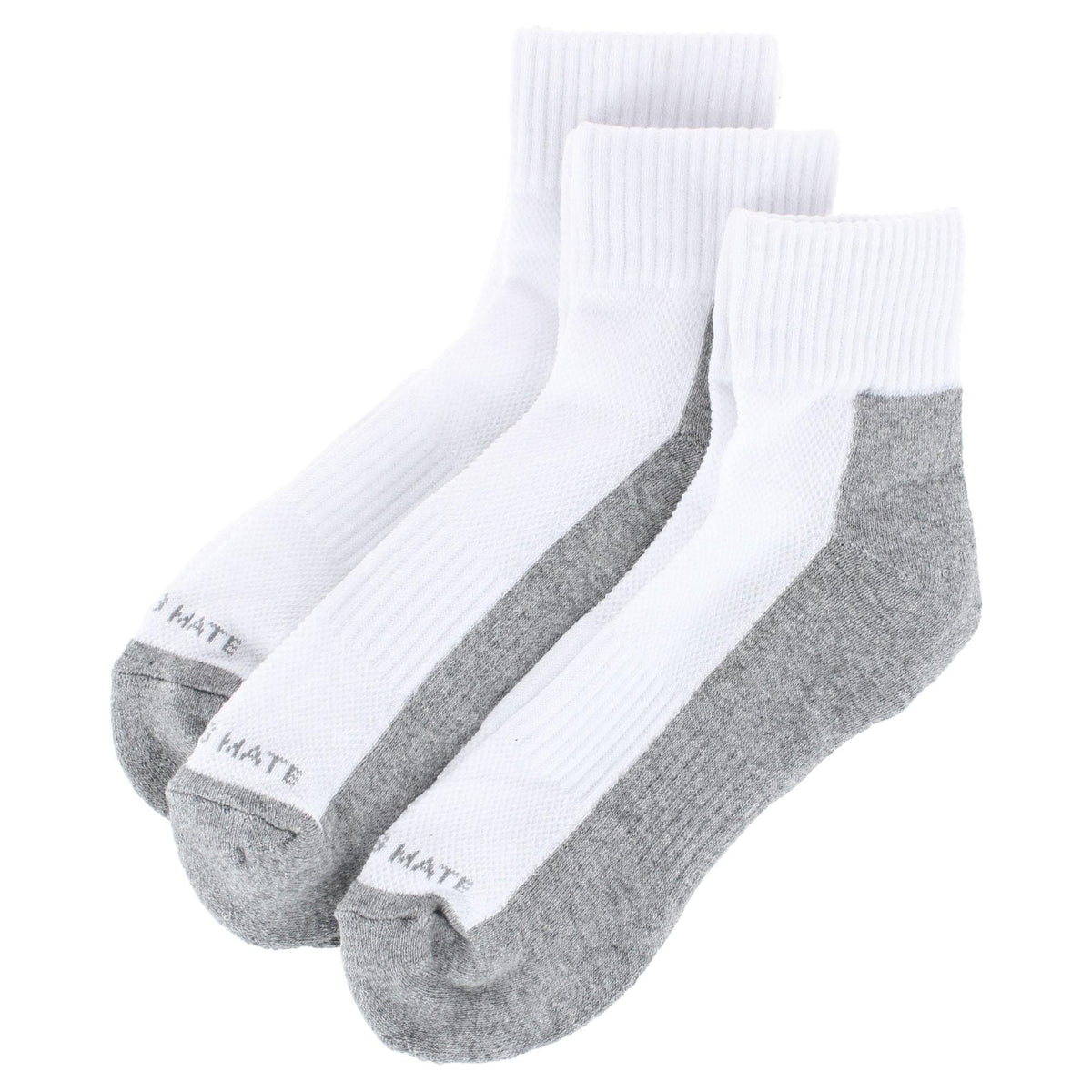 CTM® Men's Cotton Arch Support Ankle Sock (Pack of 3) - White Gray