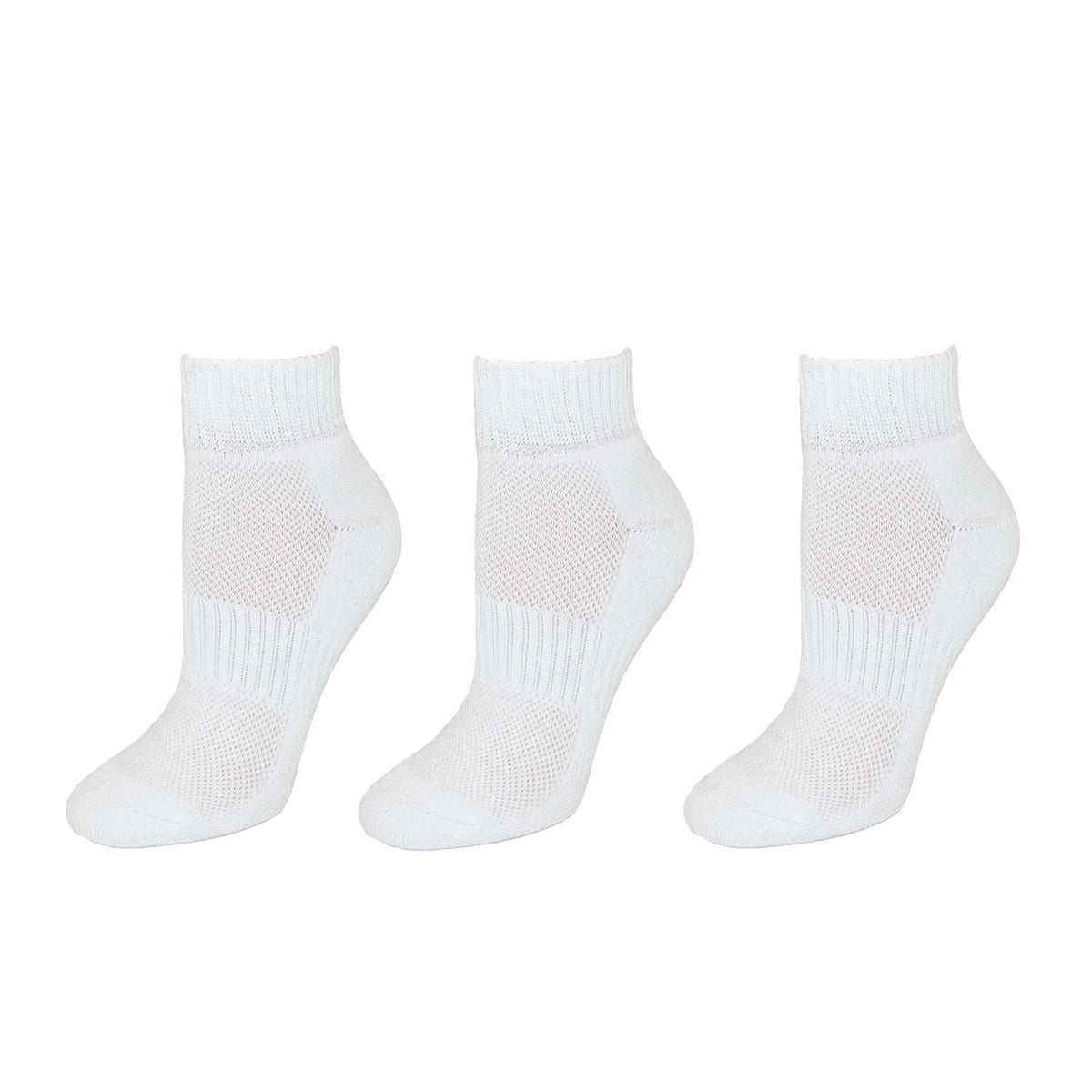 CTM® Men's Cotton Arch Support Ankle Sock (Pack of 3) - White