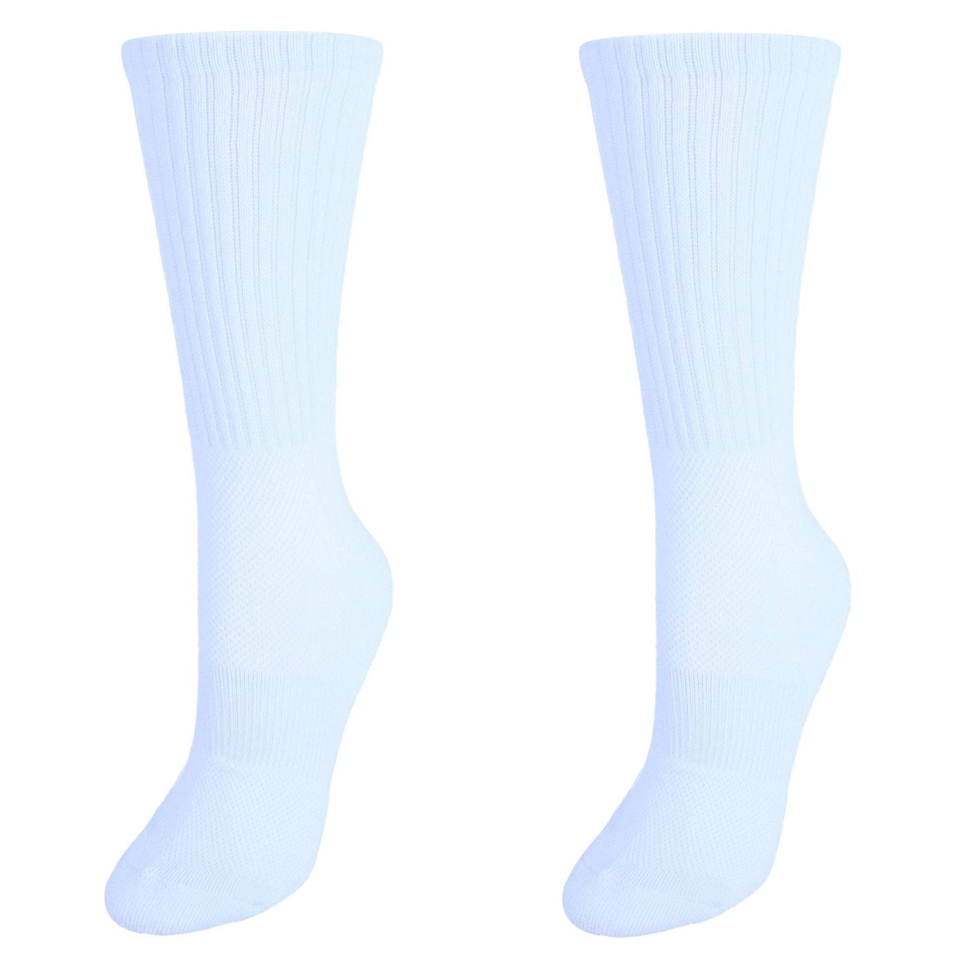 CTM® Women's Dry and Cool Cushioned Crew Socks (Pack of 2) - White