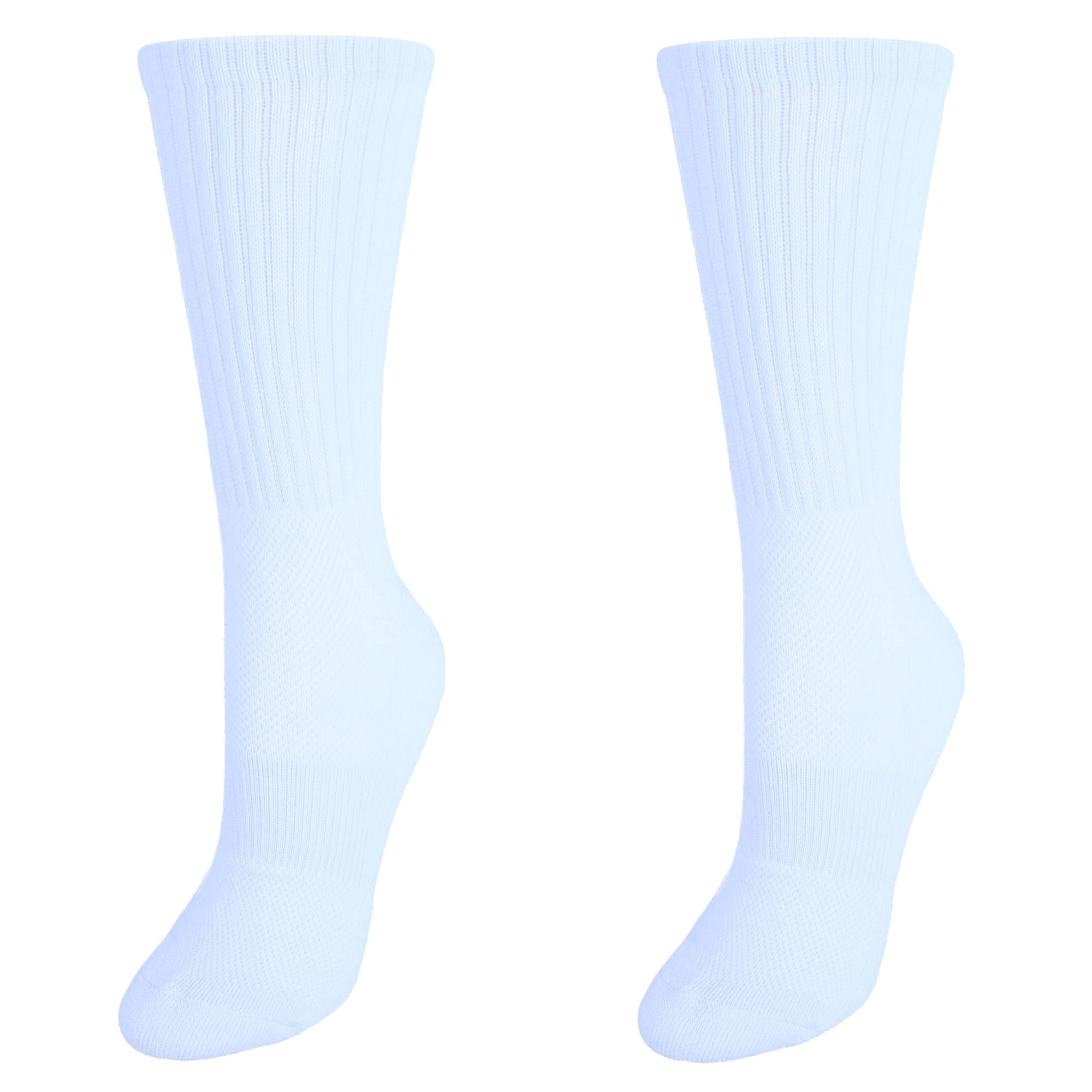 CTM® Women's Dry and Cool Cushioned Crew Socks (Pack of 2) - White