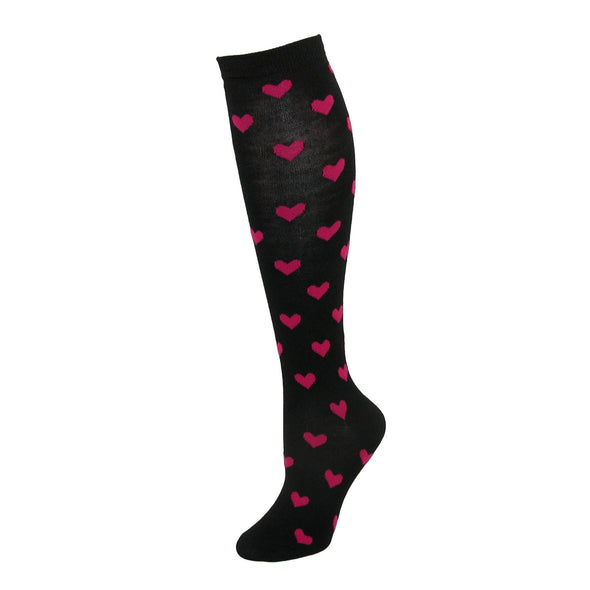 Women's Heart Print Knee High Socks