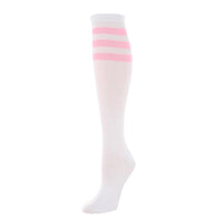 White with Pink Stripes