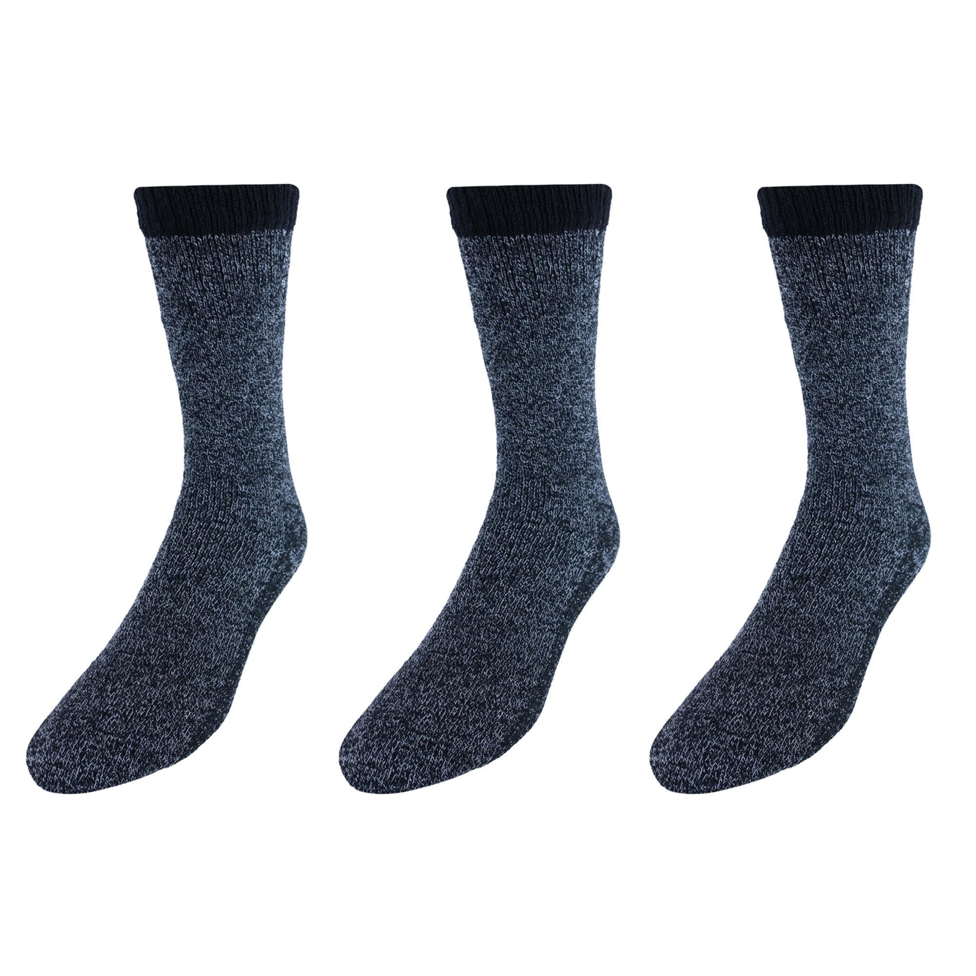 CTM® Men's Insulated Thermal Insulated Value Pack Socks (3 Pairs) - Black