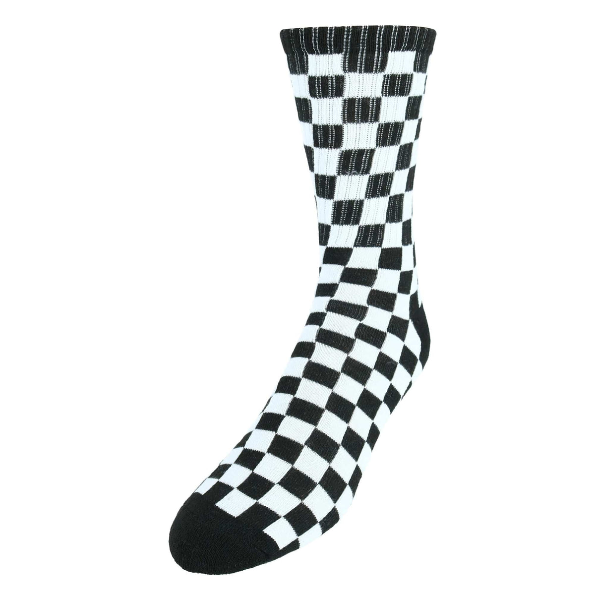 Mad Toro Men's Cotton Blend Race Flag Checkered Socks - Black and White Checkered