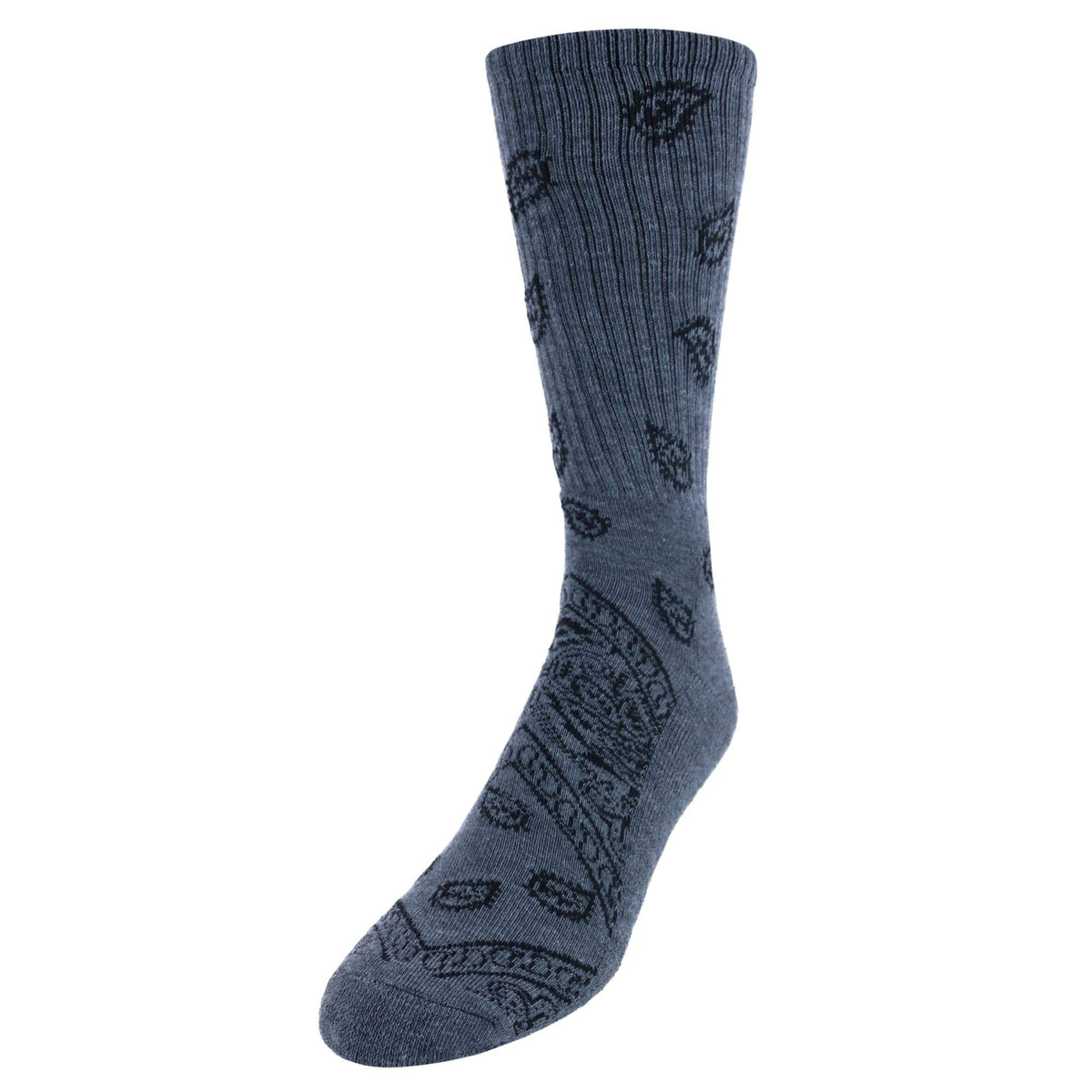 CTM® Men's Asombroso Bandana Socks (1 Pair) - Grey