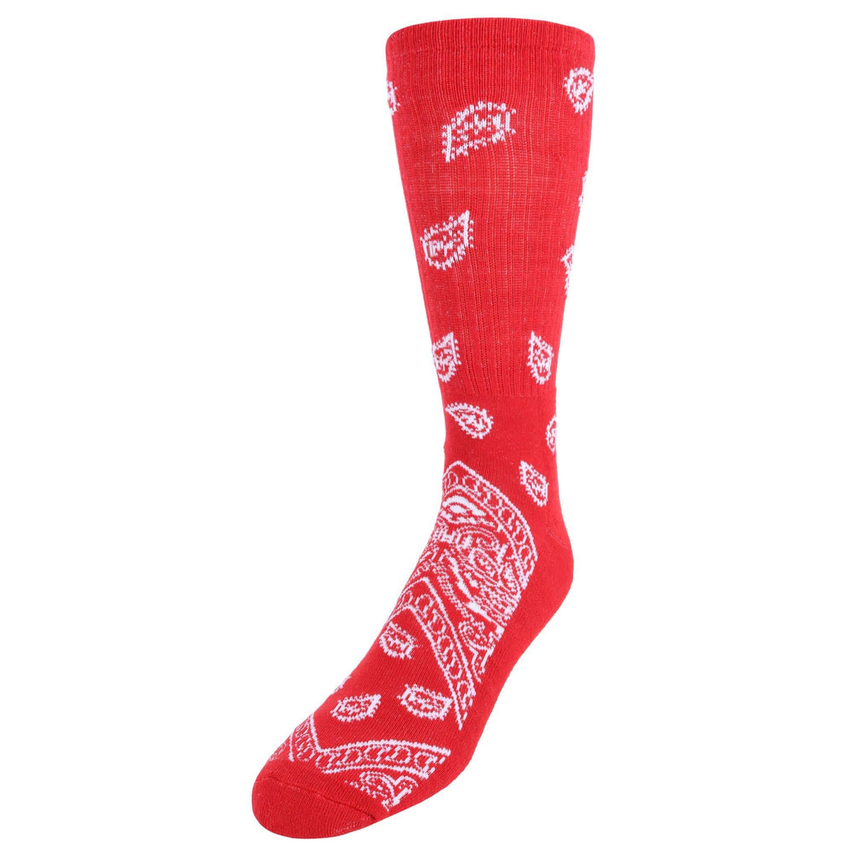 CTM® Men's Asombroso Bandana Socks (1 Pair) - Red